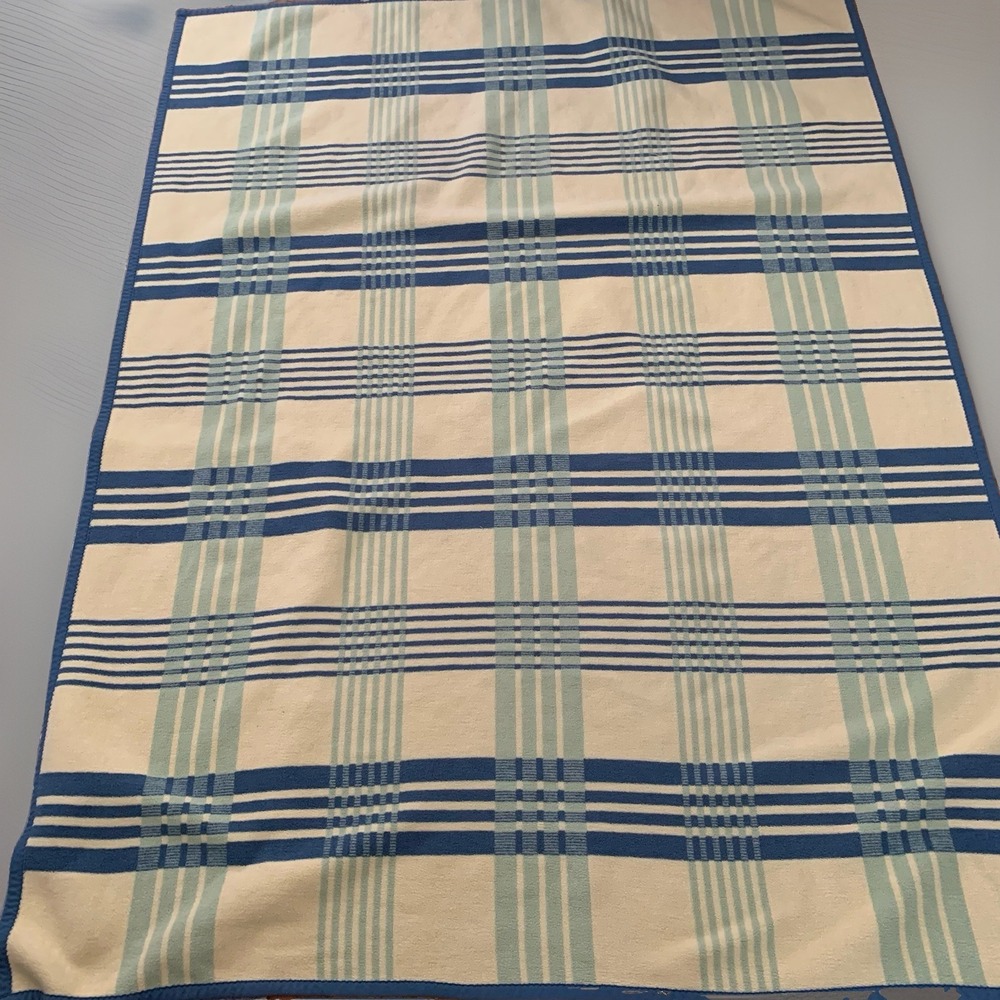 Ibena Blanket Throw  Reversible Plaid Yellow